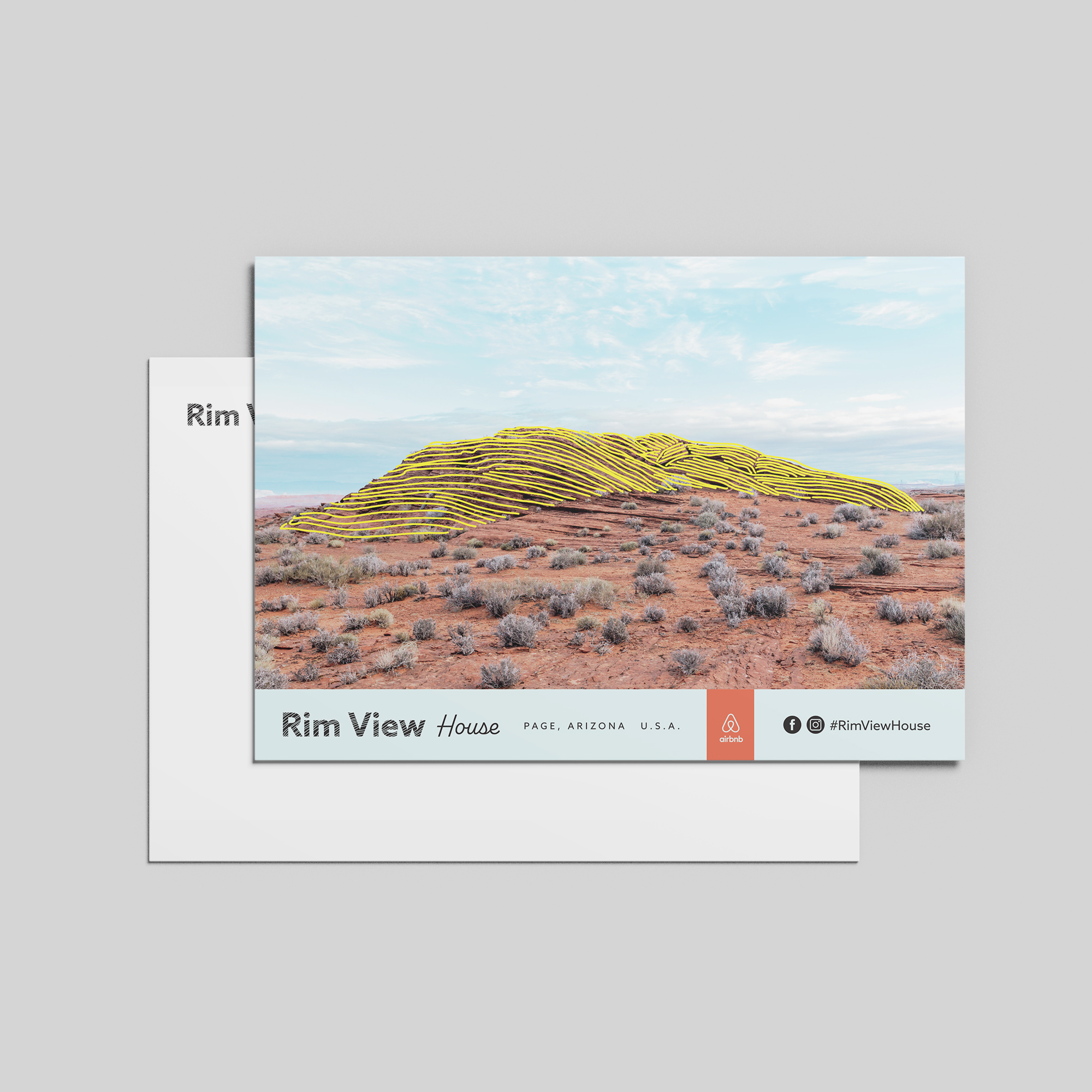 RimView House, Page, Arizona, AirBnB, Rental Residential Photography, Branding, Postcard Design, Creative Vega